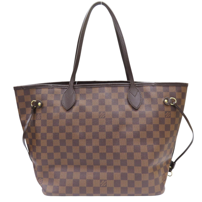 棕色 棋盤格帆布 Neverfull MM 托特包【LOUIS VUITTON LV 路易威登】 N51105-1