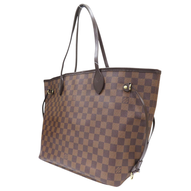 棕色 棋盤格帆布 Neverfull MM 托特包【LOUIS VUITTON LV 路易威登】 N51105-2