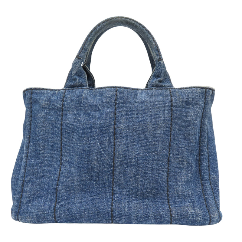 藍色 單寧布 Canapa tote 手提包【PRADA 普拉達】-1