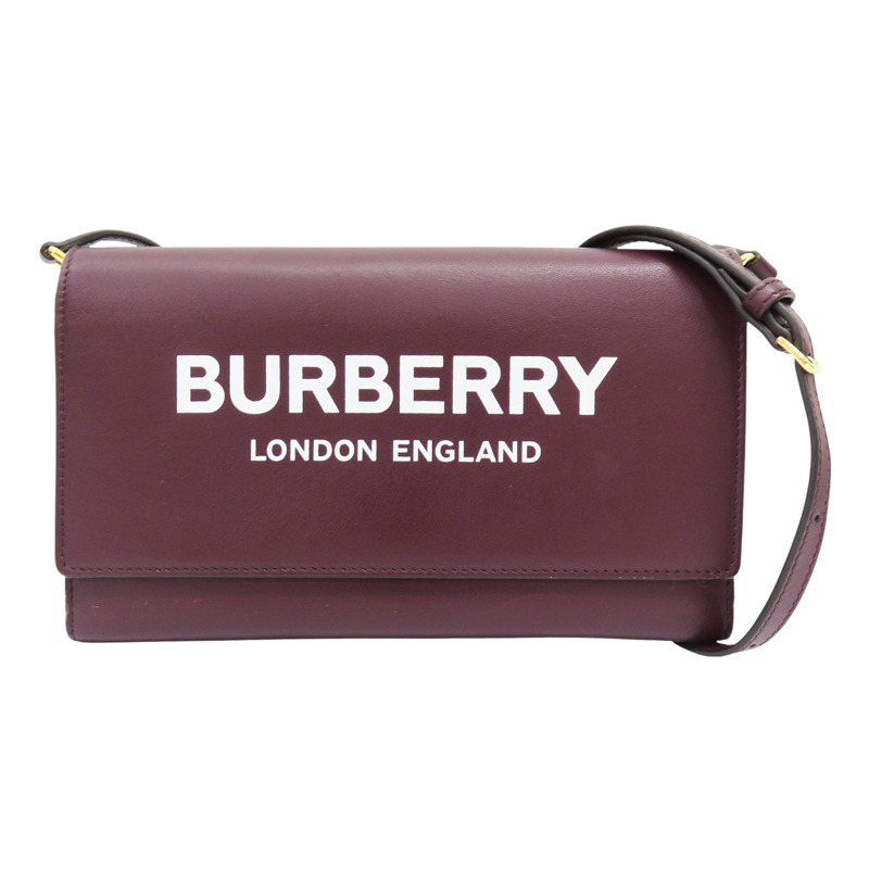 酒紅色 牛皮 肩背包【BURBERRY 巴寶莉】-0