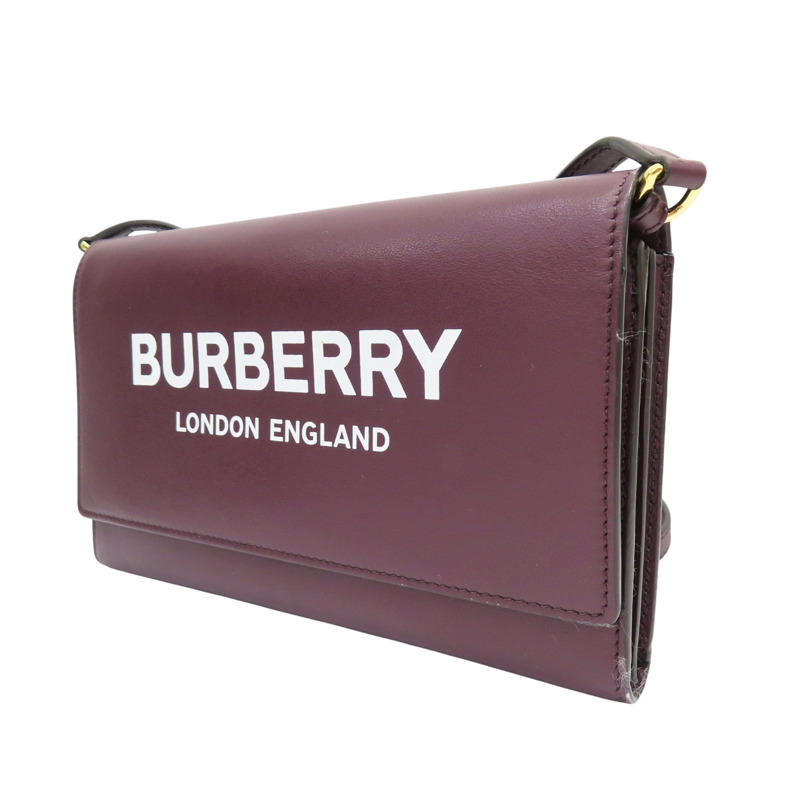 酒紅色 牛皮 肩背包【BURBERRY 巴寶莉】-2
