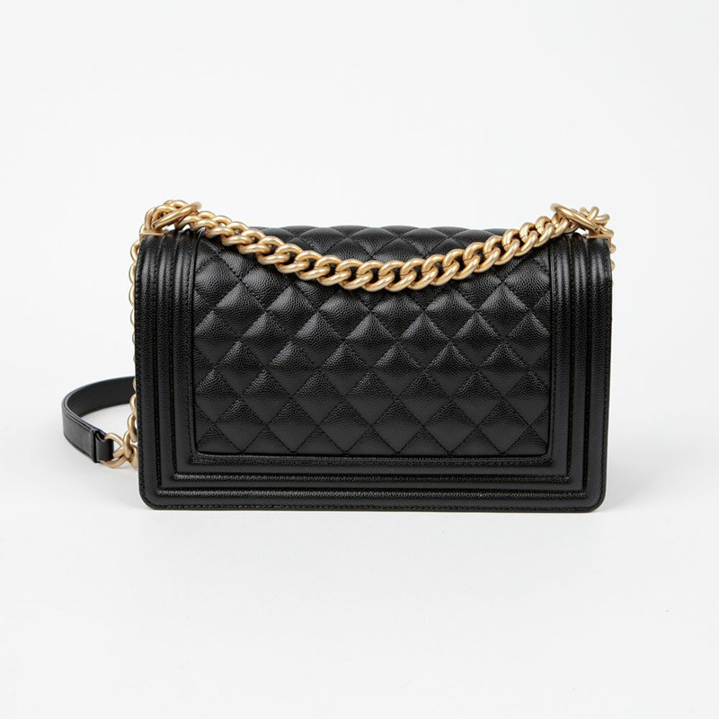 CHANEL Caviar Skin Boy 中型單肩包 A67086-3