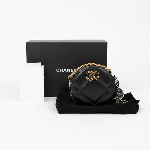 CHANEL AP0945 19吋圓形迷你鏈條單肩斜背包