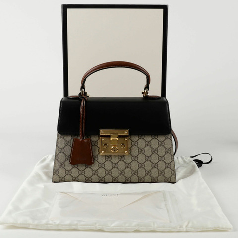 GUCCI 掛鎖小號頂部提把托特單肩包 453188