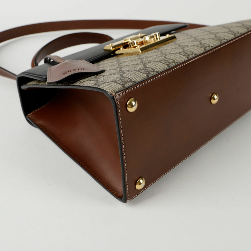 GUCCI 掛鎖小號頂部提把托特單肩包 453188-10