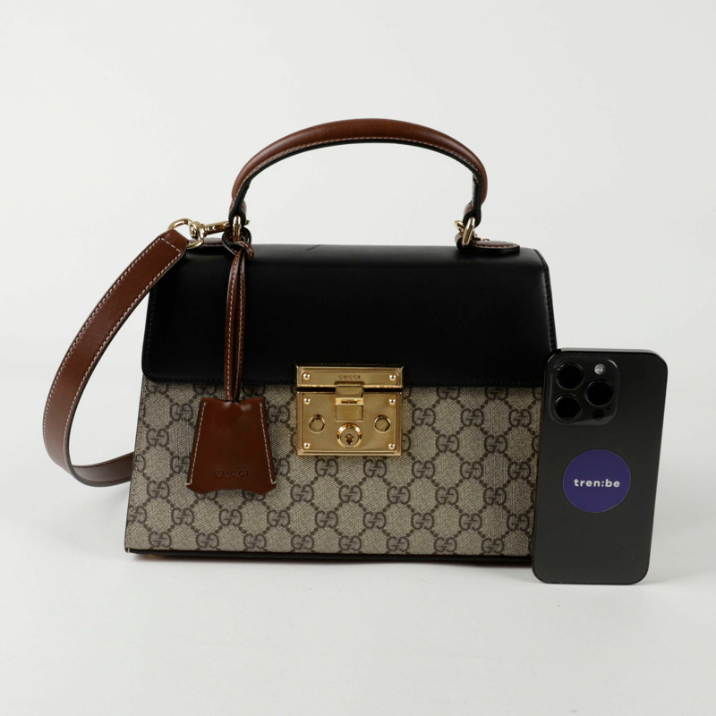 GUCCI 掛鎖小號頂部提把托特單肩包 453188-14