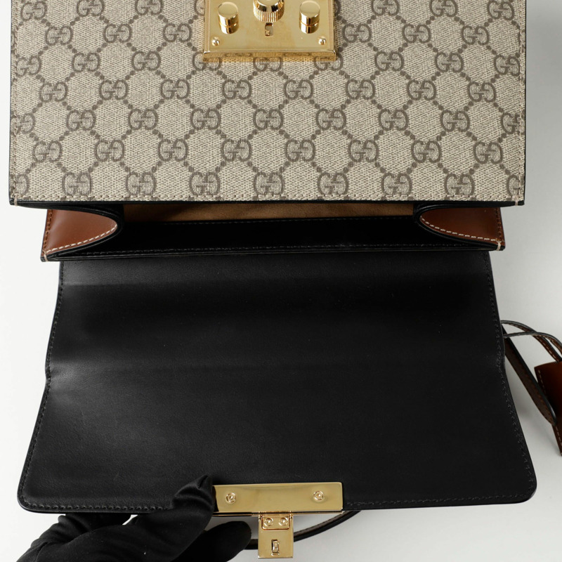 GUCCI 掛鎖小號頂部提把托特單肩包 453188-17