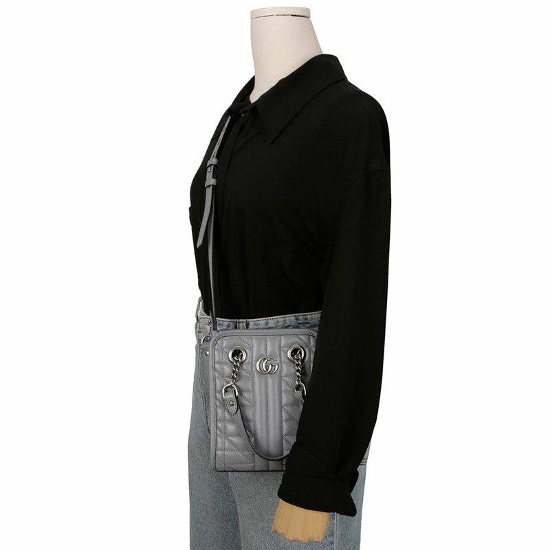 【包稅】GUCCI 696123 GG Marmont 迷你手提單肩包-8