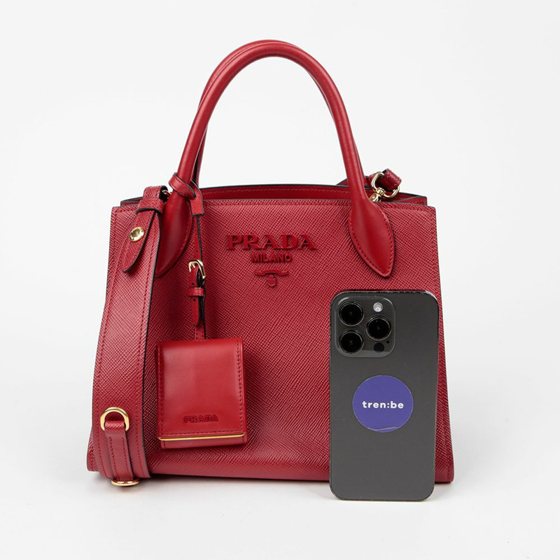 PRADA 1BA156 單色托特單肩包-10