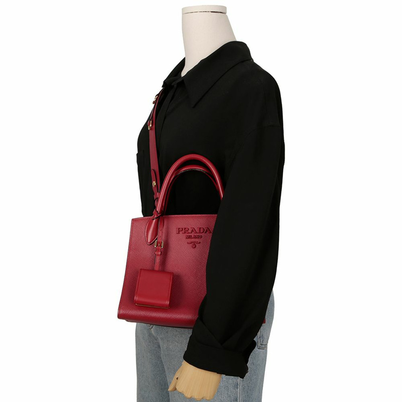 PRADA 1BA156 單色托特單肩包-12