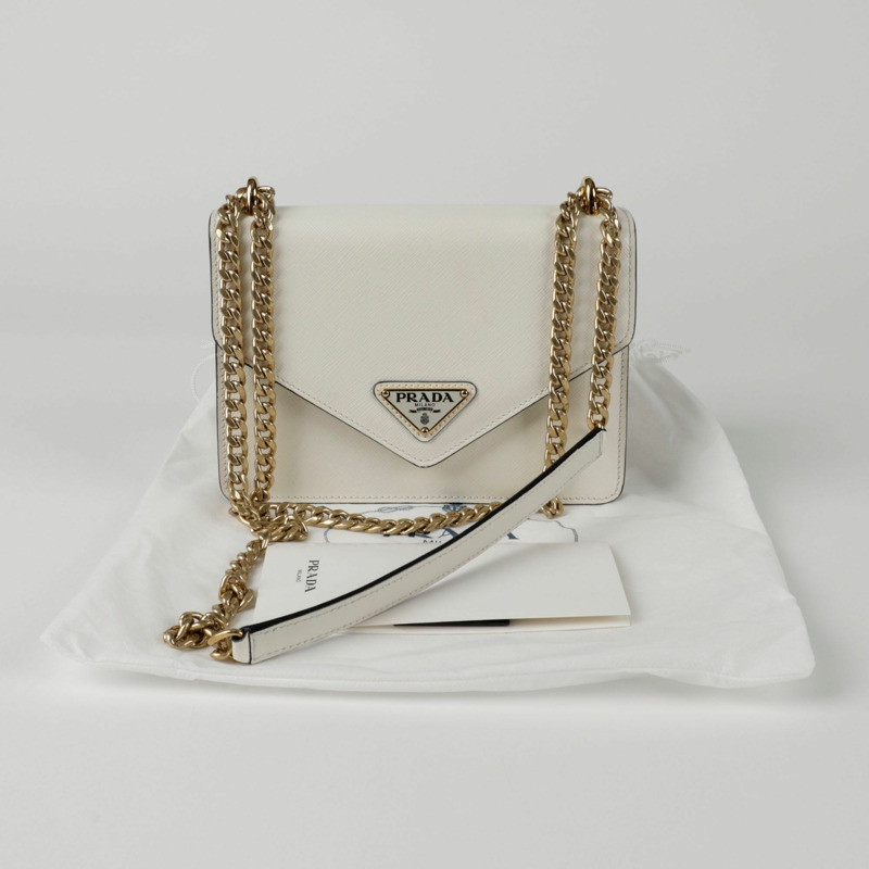 PRADA 1BD200 信封鏈條單肩斜背包-0