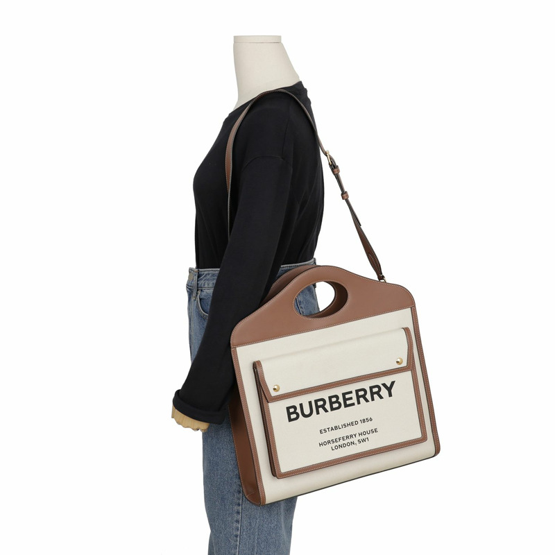 BURBERRY 8039362 口袋中托特單肩包-7