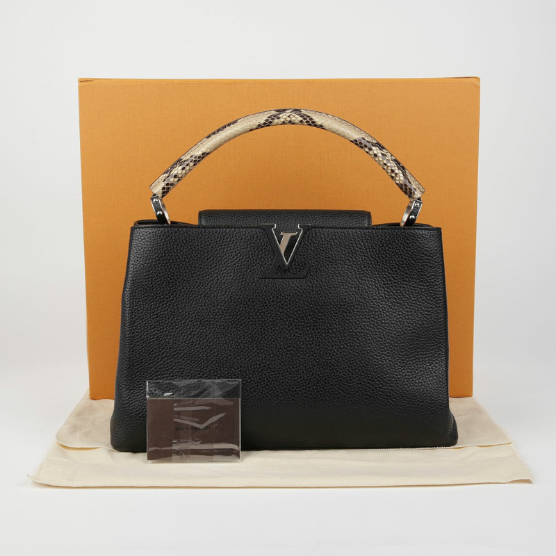 LOUIS VUITTON N91659 Capucines Python 中型手提包-0