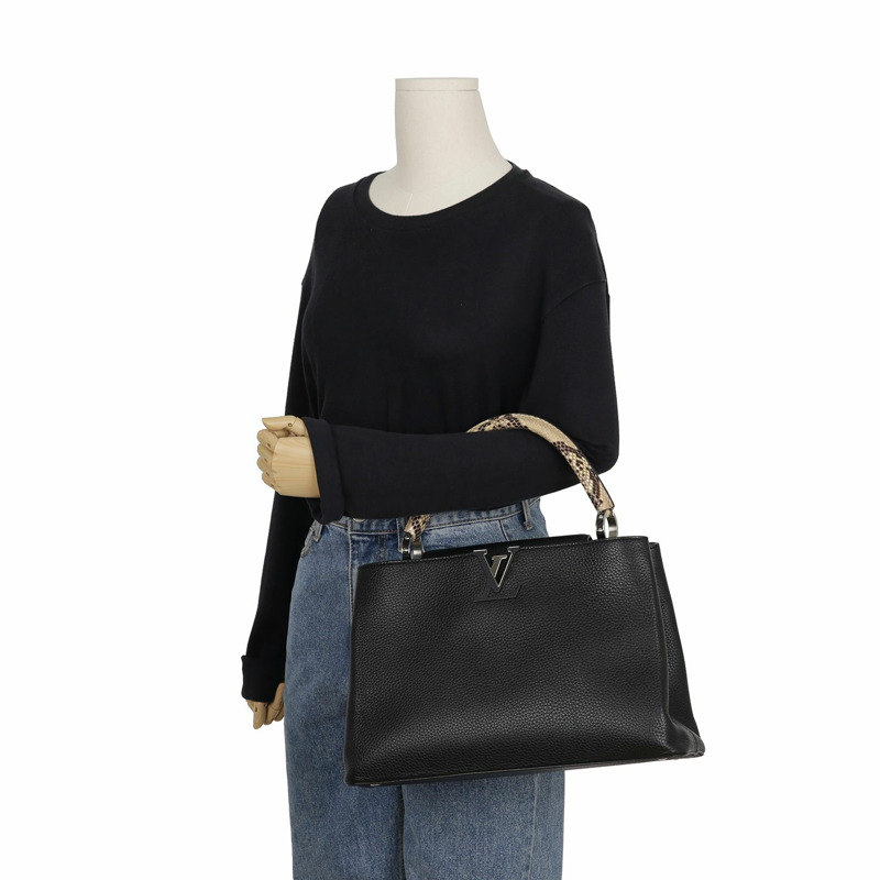 LOUIS VUITTON N91659 Capucines Python 中型手提包-10