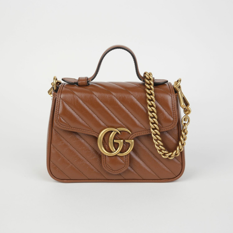 GUCCI GG Marmont 迷你頂部提把托特單肩包 583571-0