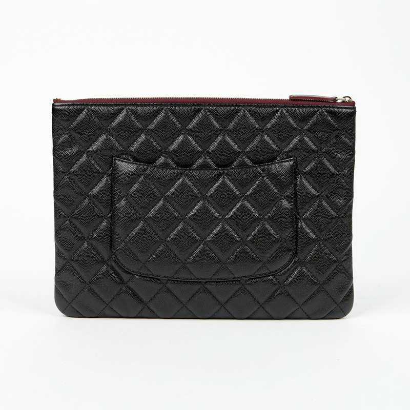 CHANEL Caviar Skin 經典新款中型手拿包 A82545-3