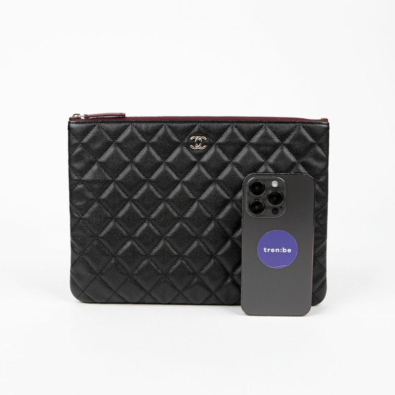 CHANEL Caviar Skin 經典新款中型手拿包 A82545-8
