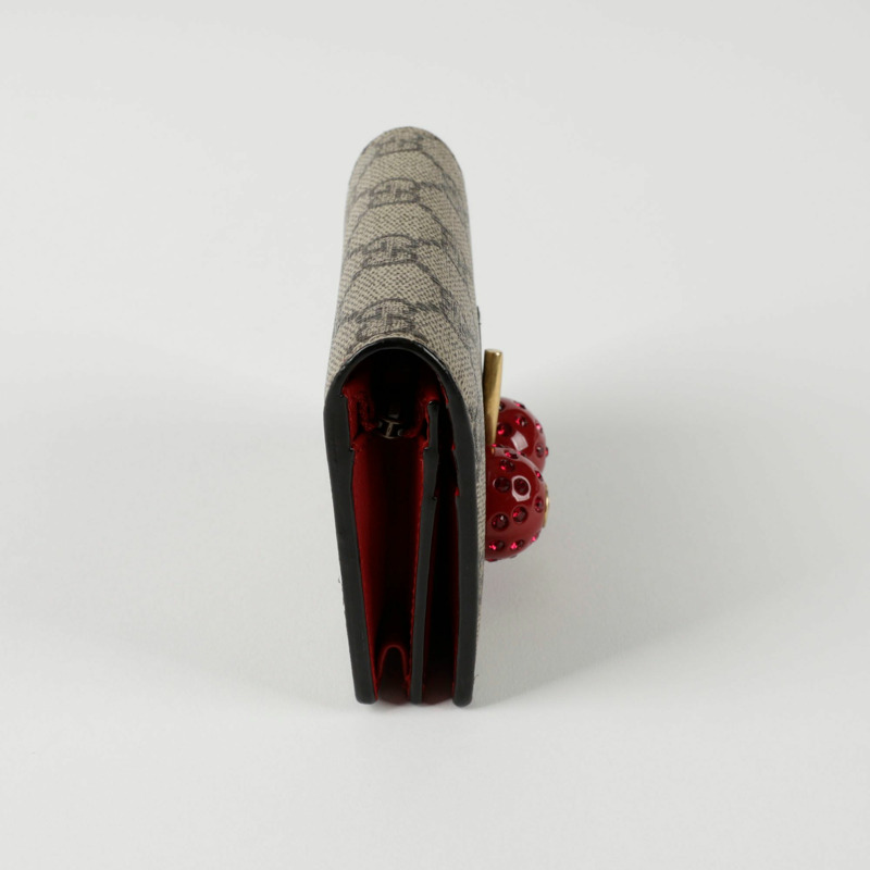 GUCCI 櫻桃裝飾卡包皮夾 476050-4