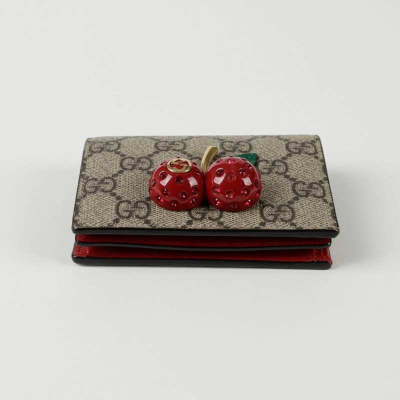 GUCCI 櫻桃裝飾卡包皮夾 476050-5