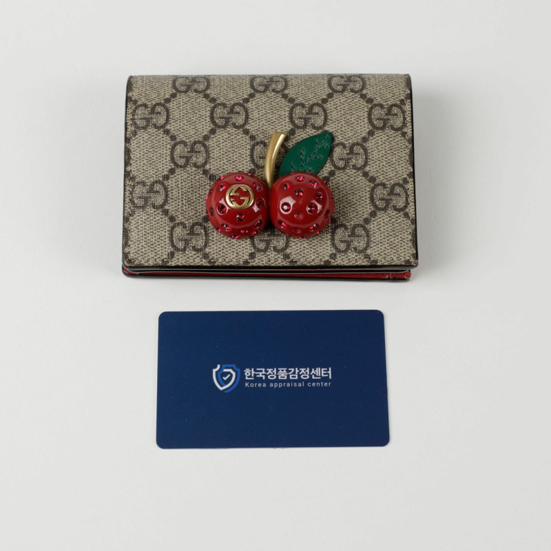 GUCCI 櫻桃裝飾卡包皮夾 476050-8