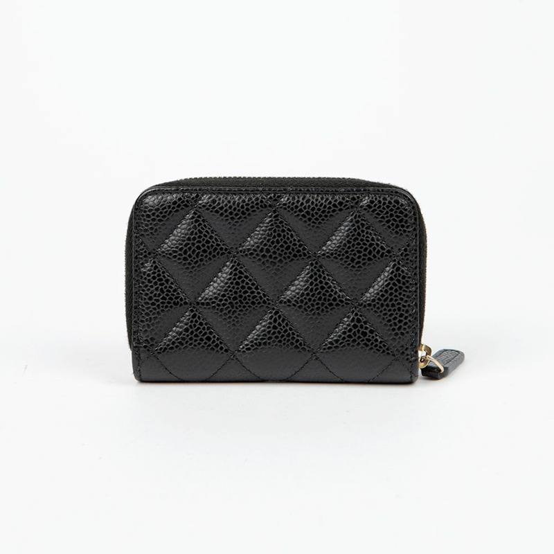 CHANEL Caviar Skin 經典拉鍊零錢包 AP0216-3