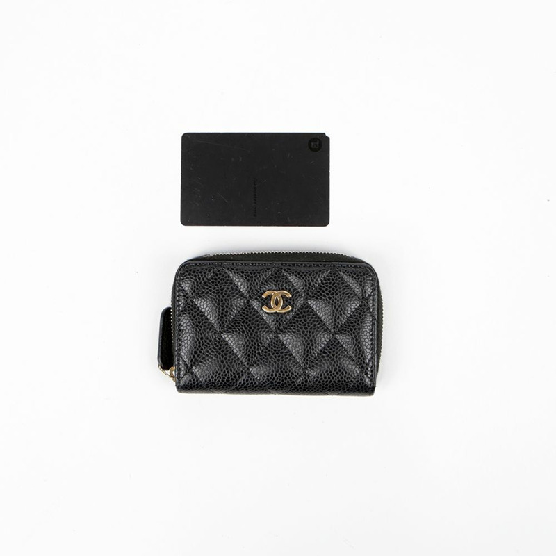 CHANEL Caviar Skin 經典拉鍊零錢包 AP0216-7