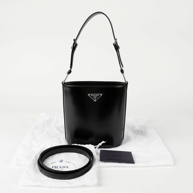 PRADA 拉絨迷你水桶肩背包 1BE059-0