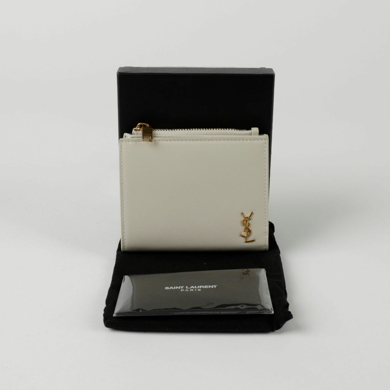 SAINT LAURENT Cassandra Monogram 拉鍊卡包 635265-0