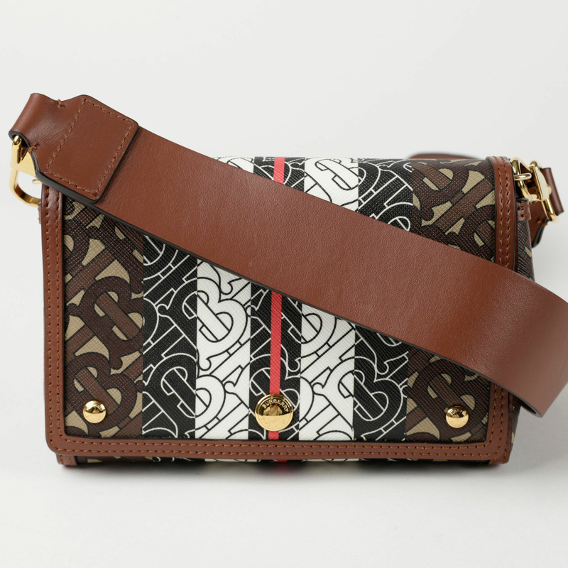 BURBERRY Monogram Stripe E 帆布肩斜背包 8033386-1
