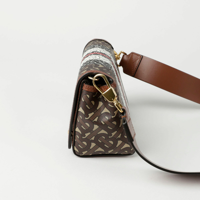 BURBERRY Monogram Stripe E 帆布肩斜背包 8033386-2