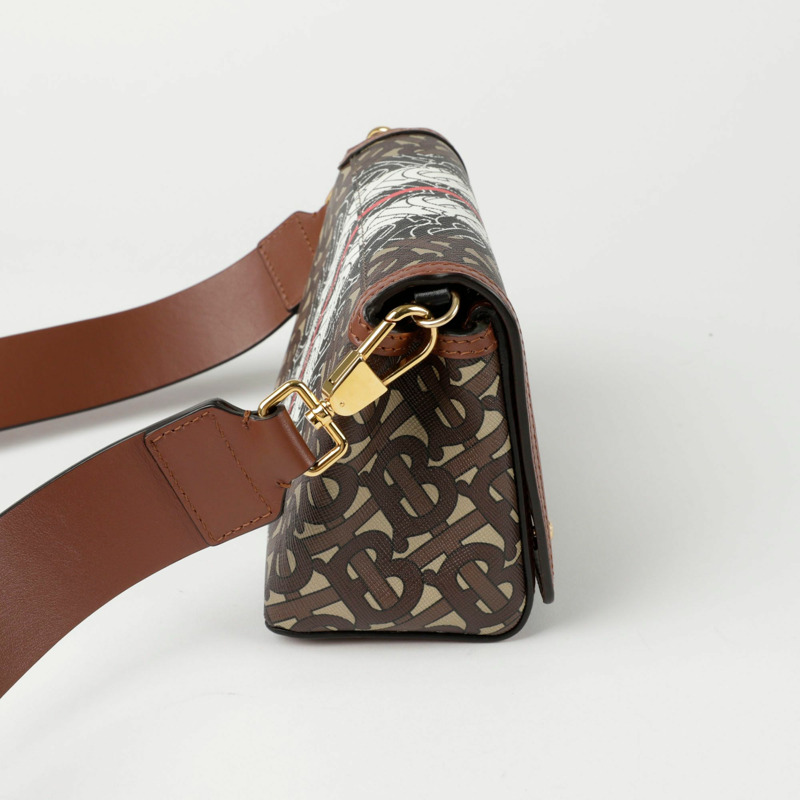 BURBERRY Monogram Stripe E 帆布肩斜背包 8033386-5