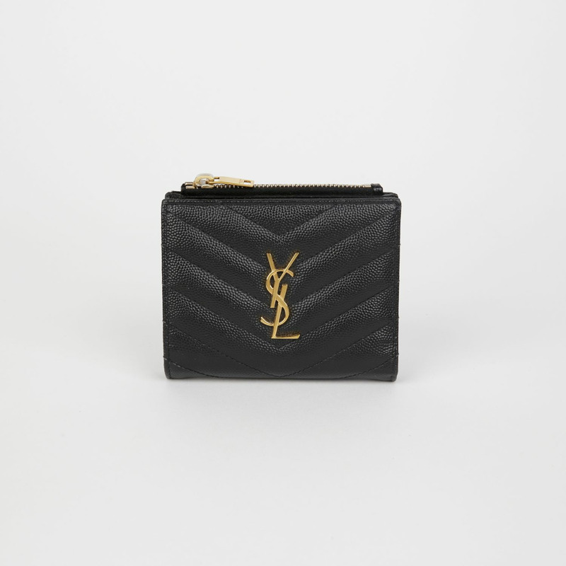 SAINT LAURENT 字母拉鍊錢包 575879-0