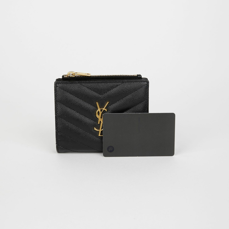 SAINT LAURENT 字母拉鍊錢包 575879-13