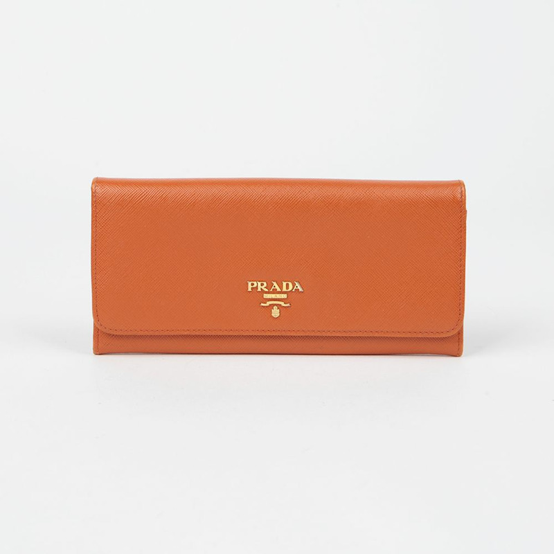 PRADA 1M1132 金屬標誌長錢包-0