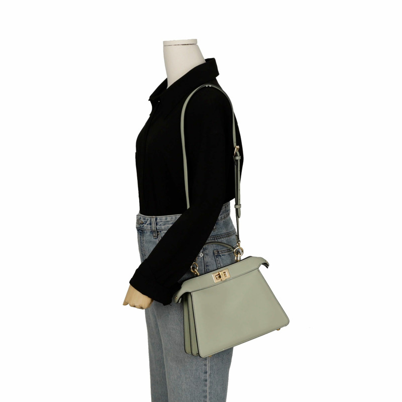 FENDI 8BN327 Peekaboo ICY 小號托特單肩包-13