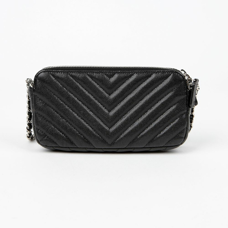 CHANEL Caviar Skin 雙拉鍊 WOC 單肩斜背包 A82527-2