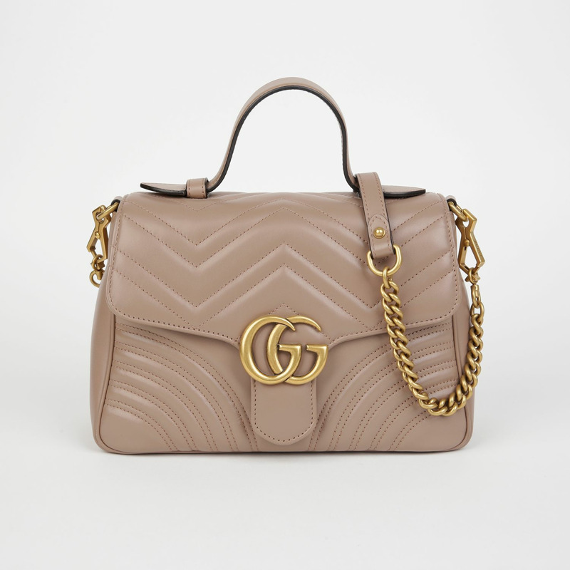GUCCI GG Marmont 小號頂部提把托特單肩包 498110-1