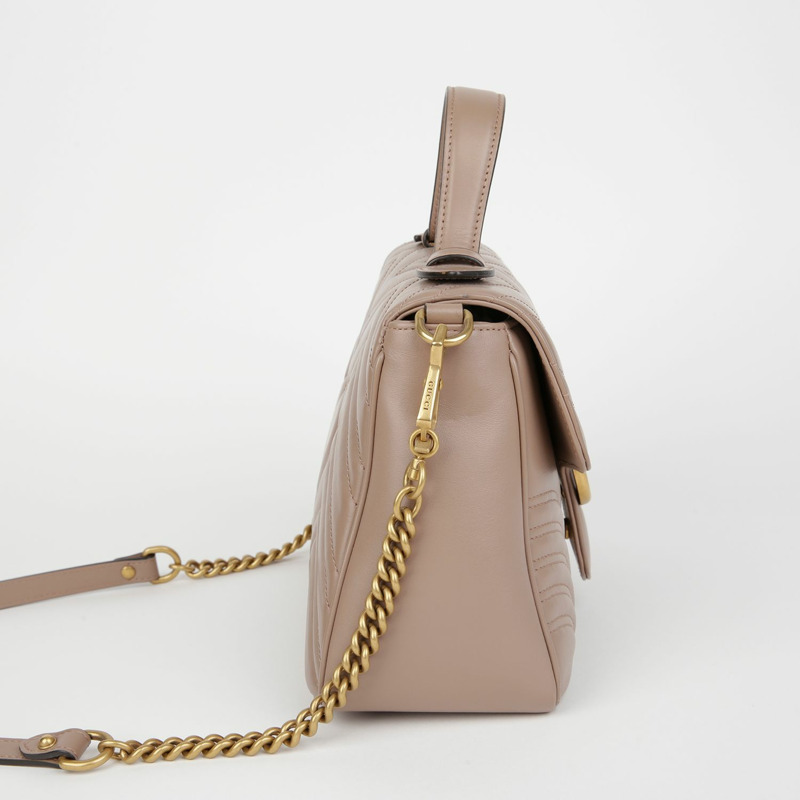 GUCCI GG Marmont 小號頂部提把托特單肩包 498110-3
