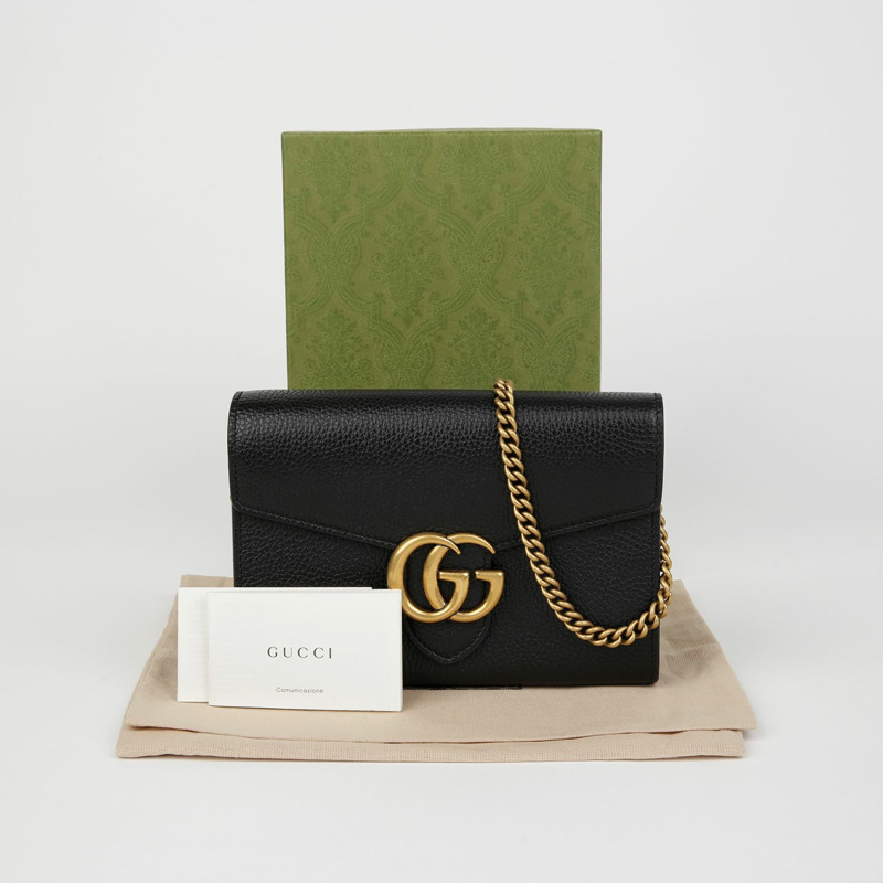 GUCCI GG Marmont 鏈錢包單肩包 779777-0