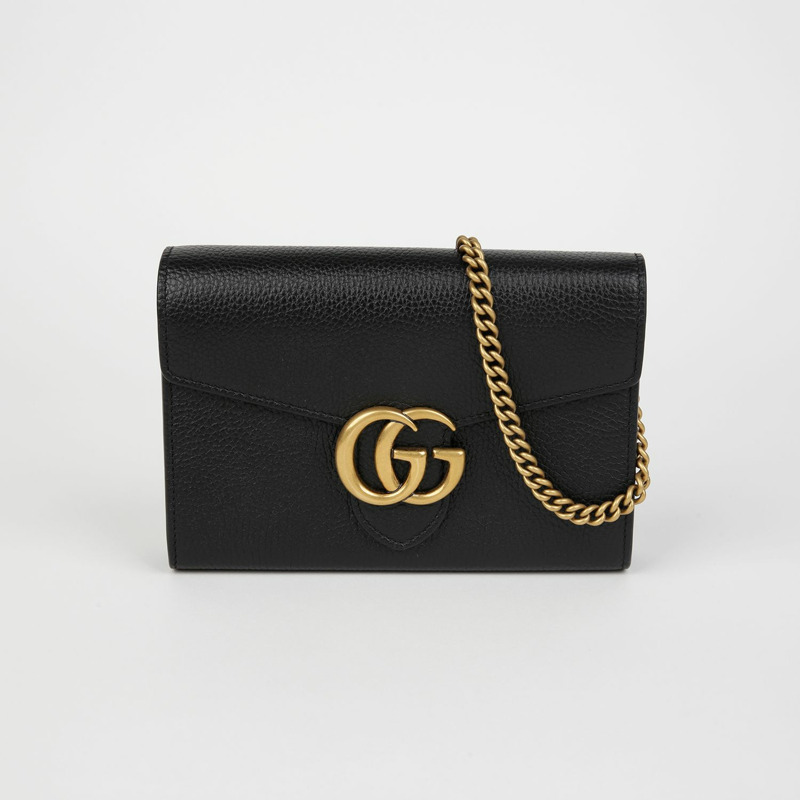 GUCCI GG Marmont 鏈錢包單肩包 779777-1