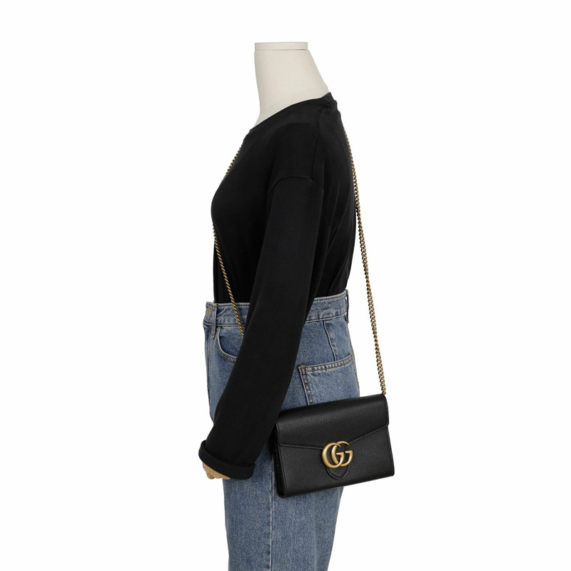 GUCCI GG Marmont 鏈錢包單肩包 779777-10