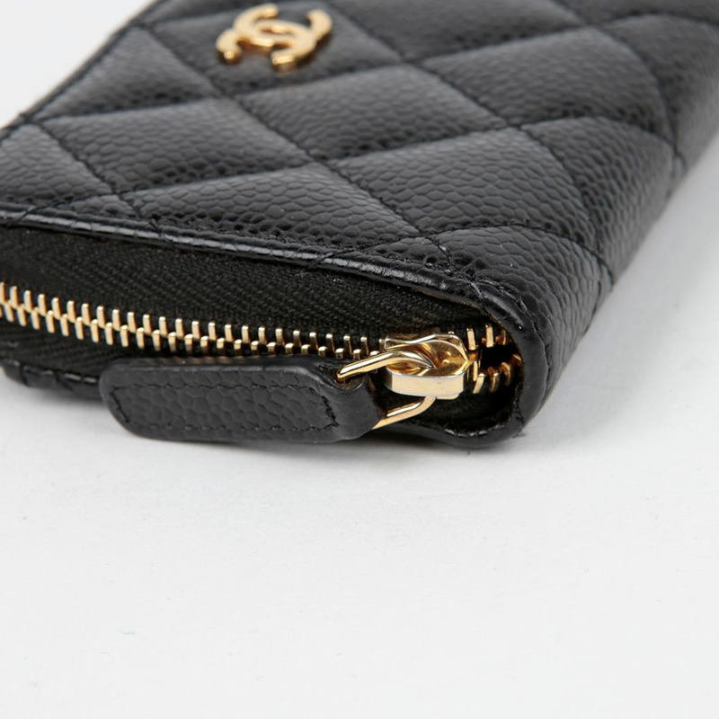 CHANEL Caviar Skin 經典拉鍊零錢包 AP0216-4