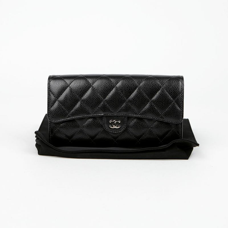 CHANEL Caviar Skin 經典長版皮夾 AP0241-0