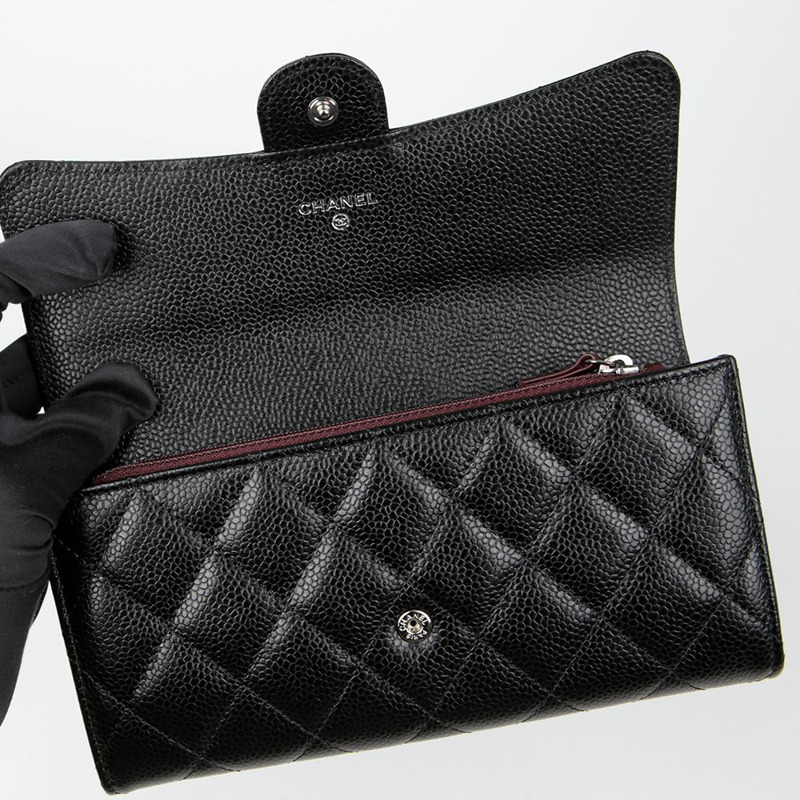 CHANEL Caviar Skin 經典長版皮夾 AP0241-6