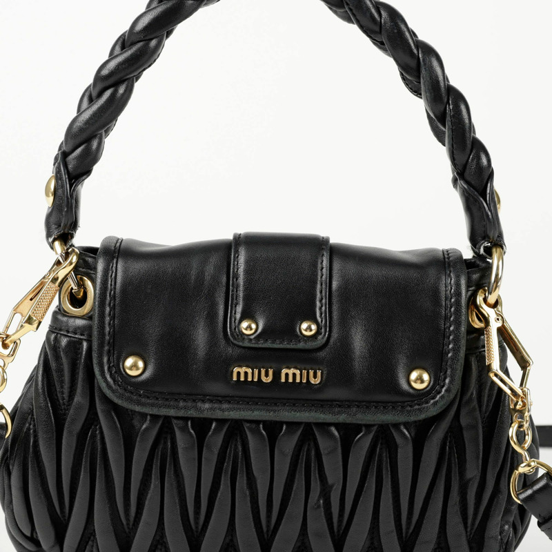 MIU MIU 馬特拉塞凸紋銅單肩斜背包 5BH188-6