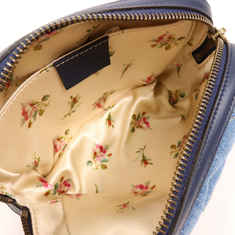 GUCCI 牛仔布Pouch金扣手拿包-4