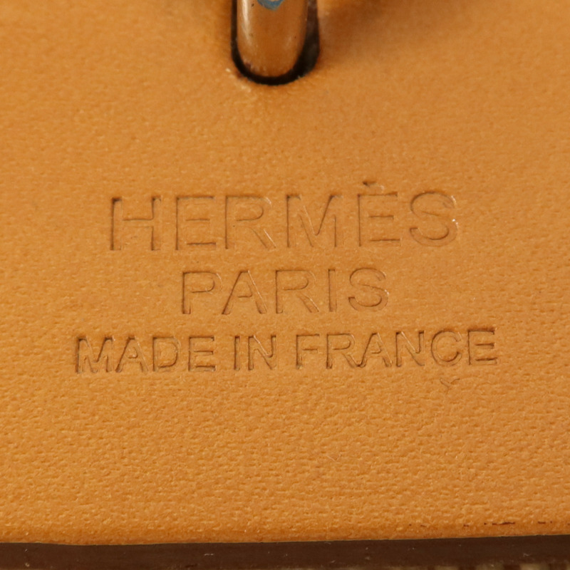HERMES 塗層帆布Herbag PM銀扣手挽肩背兩用袋Bleu Izmir-6