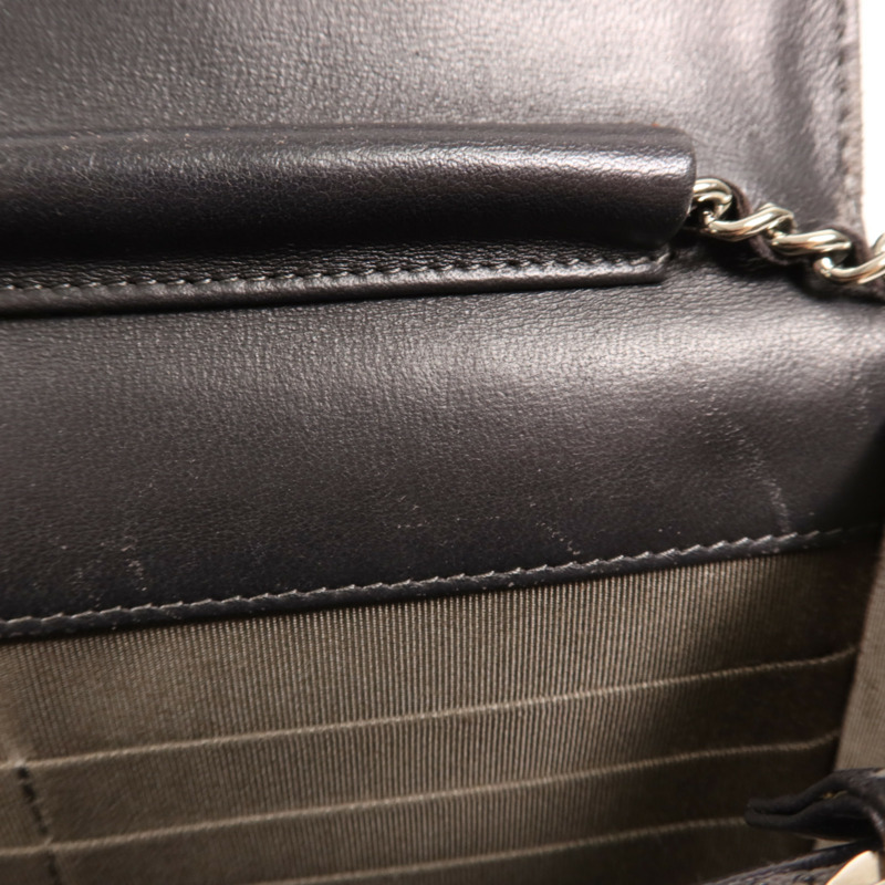 CHANEL 羊皮皮革WOC Wallet On Chain銀扣鏈帶肩背袋-16
