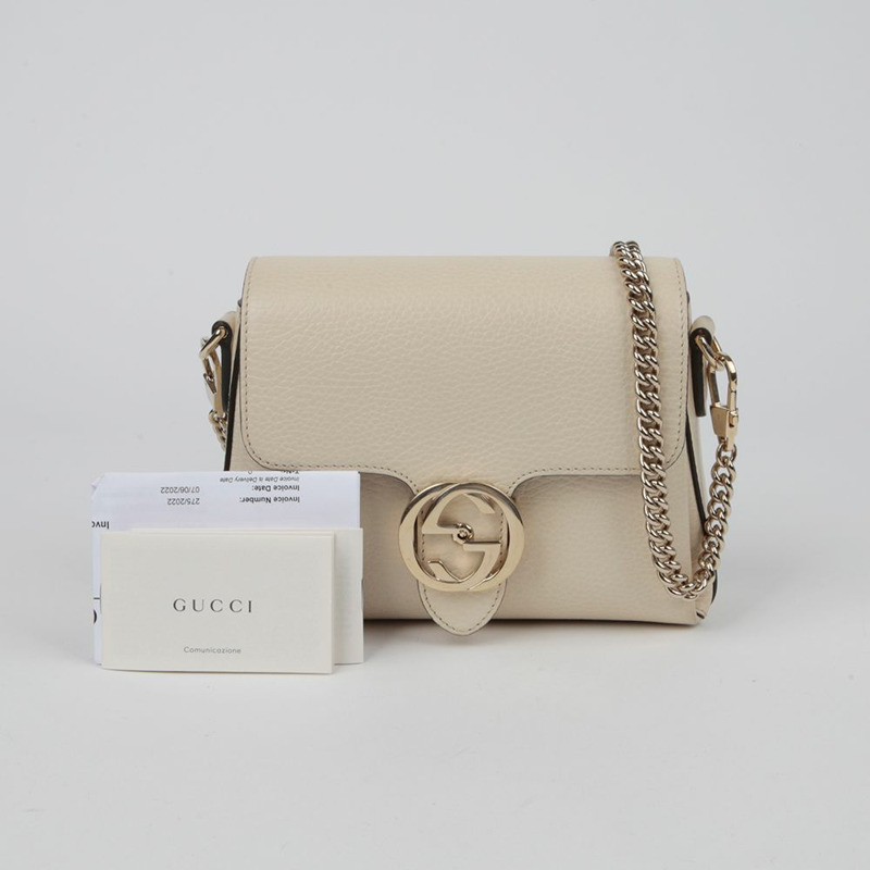 【包稅】GUCCI 互扣鏈條單肩斜背包 607720-0