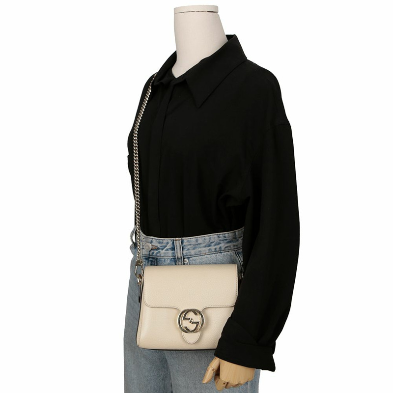 【包稅】GUCCI 互扣鏈條單肩斜背包 607720-16